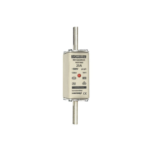 Mersen - Messersicherung NH-Sicherungseinsatz SF NH1GG50V25 Gr.1 gG 25A/500V KM − 3 Stück
