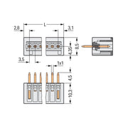 WAGO - Leiterplattensteckverbinder Stiftleiste 734-134 4p 3,5mm − 200 Stück