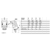 Bals Elektrotech - CEE-Steckdose (IEC 60309) Kleinsp.-Wandsteckdose 4110 16A 3p