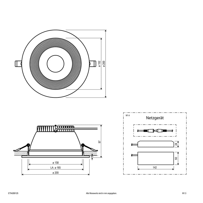 EVN Lichttechnik - Downlight/Strahler/Flutlicht LED-Downlight ET54280125