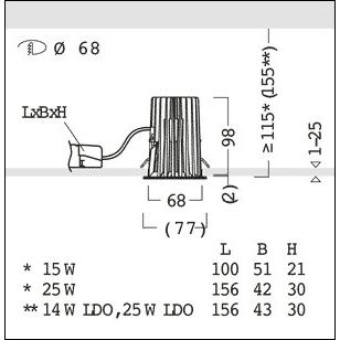 Zumtobel Group - Downlight/Strahler/Flutlicht LED - Downlight DIAMO R68  #60816988 4000K