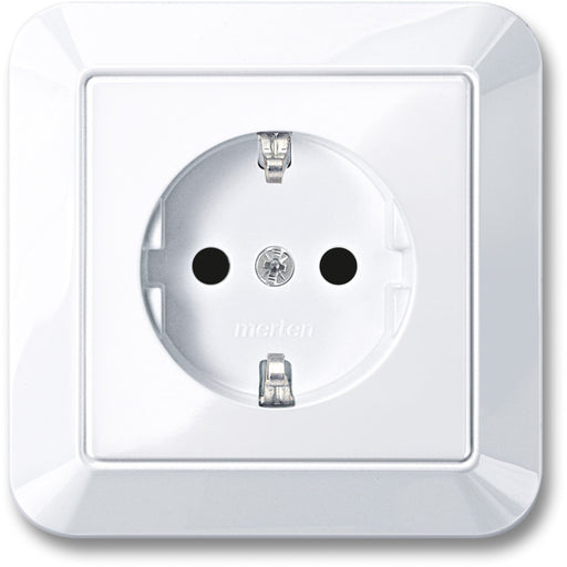 Merten - Steckdose SCHUKO-Steckdose aws/gl MEG2300-1025 volle Abdeckplatte