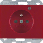 Berker - Steckdose Glas rt/gl 6765097015 Kontroll-LED