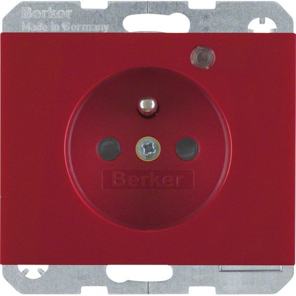 Berker - Steckdose Glas rt/gl 6765097015 Kontroll-LED