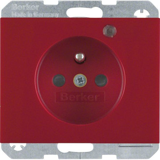 Berker - Steckdose Glas rt/gl 6765097015 Kontroll-LED