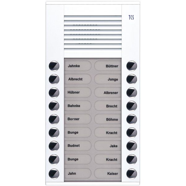 TCS Tür Control - Türstation für Türkommunikation Audioaußenstation 2-reihig PES18-WS/04 18 Tasten AP weiß