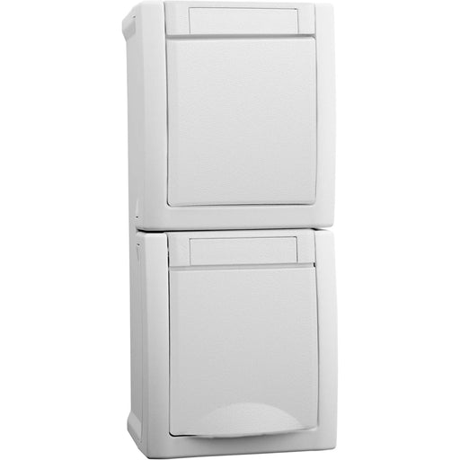Panasonic - Schalter-/Steckdosenkombination Steckdose/Wechselsch-Kombi 90591198-DE senkr.FR-AP IP54 ws