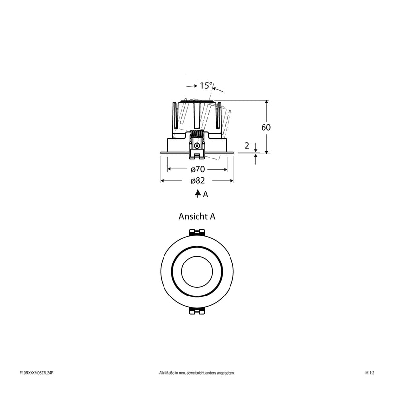 EVN Lichttechnik - Downlight/Strahler/Flutlicht LED-Einbauleuchte modular F10RXXXM0627L24P Konfigurationstype