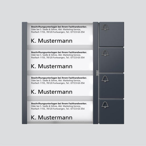 Siedle&Söhne - Funktionsmodul für Türkommunikation Bus-Tasten-Modul BTM 650-04 AG anthrazitgrau − 1 Stück