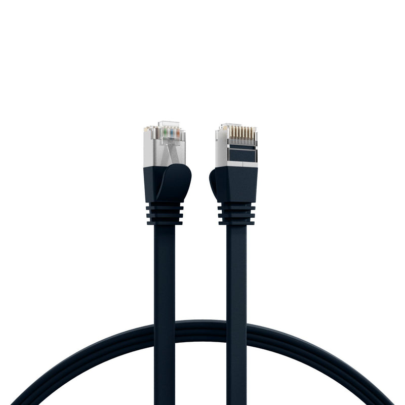 EFB-Elektronik - Patchkabel Kupfer Flachkabel U/FTP Cat.6A K5545SW.0,25 RJ45 schwarz 0,25m