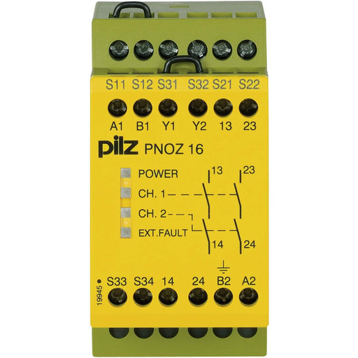 Pilz - Gerät zur Überwachung von sicherheitsgerichteten Stromkreisen Not-Aus-Schaltgerät PNOZ 16 #774060 24VAC 24VDC 2n/o