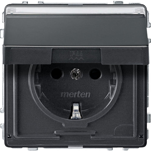 Merten - Steckdose SCHUKO-Steckdose anth MEG2312-7214 Klappd.Schriftfeld