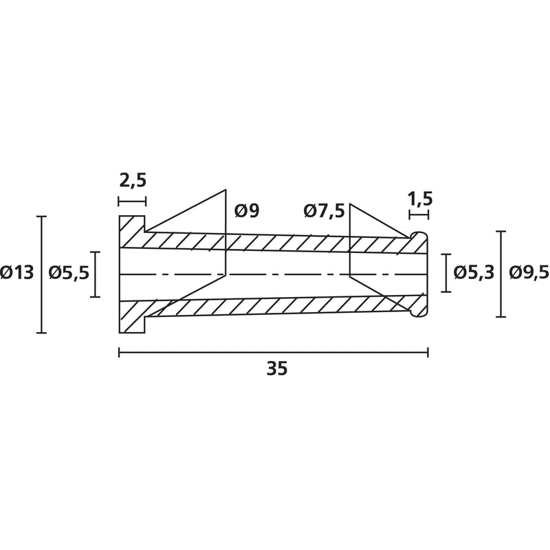 HellermannTyton - Durchführungstülle Knickschutz-Tülle HV2101-PVC-BK-M1 − 1000 Stück