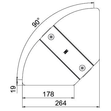 OBO Bettermann - Deckel Bogen für Kabeltragsystem Deckel für Bogen RBD W 200 A2 winkelverst. B200mm