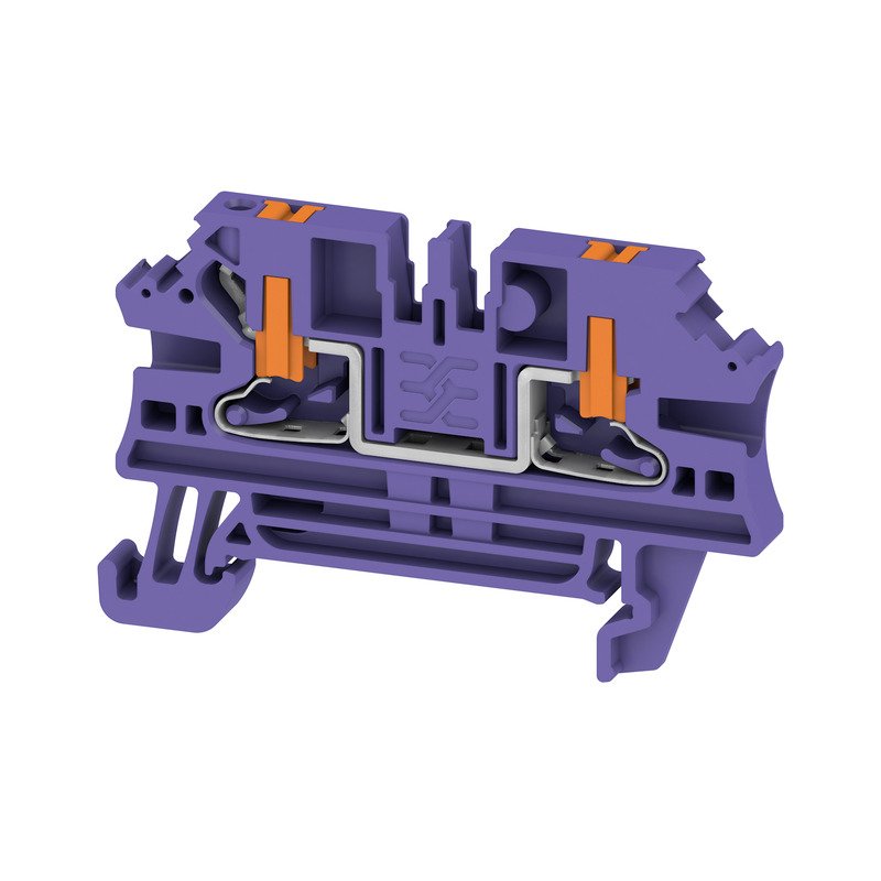 Weidmüller - Durchgangs-Reihenklemme Klemme, PUSH IN, violett AL2C 2.5 VT − 100 Stück