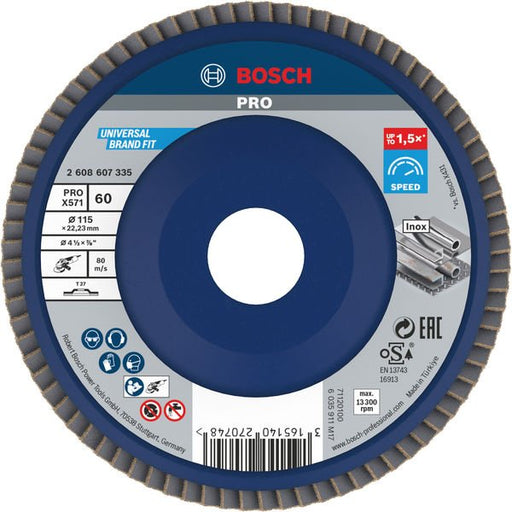 Bosch - Trenn-/Schleifscheibe PRO X571 2608607335 Fächerschleifscheibe
