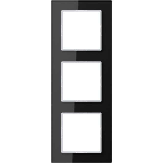 Jung - Abdeckrahmen Glasrahmen 3-fach sw AC 583 GL SW waage/senkrecht