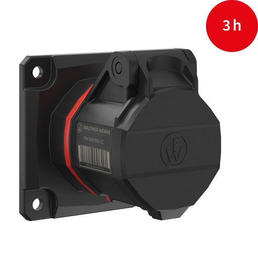 Walther Werke - CEE-Anbausteckdose (IEC 60309) CEE NEO Anbaudose gerade FW410503CC 16A 5P 3h IP54 − 10 Stück