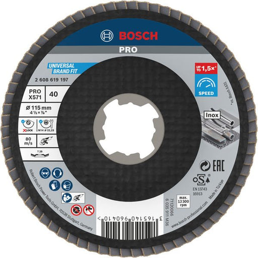 Bosch - Trenn-/Schleifscheibe PRO X571 2608619197 Fächerschleifscheibe