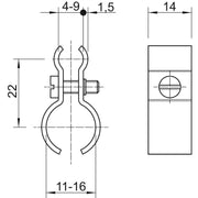 OBO Bettermann - Spanndrahtschelle 1020 11-16 G − 50 Stück