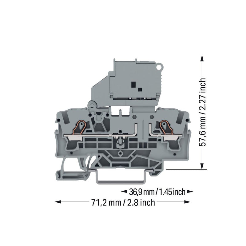 WAGO - Sicherungs-Reihenklemme 2-Leiter-Sicherungsklemme 2004-1611 − 50 Stück
