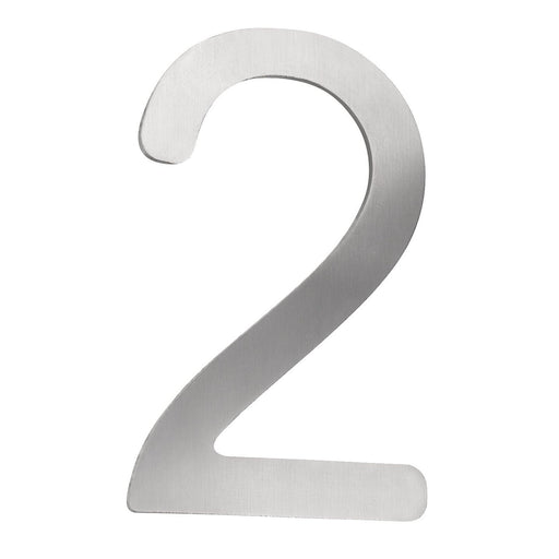 CMD Creativ - Beschriftung Buchstaben/Zahlen Hausnummer 2 Klein HN-2 Edelstahl, 16 cm