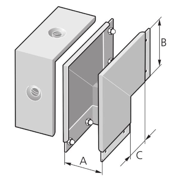 Pflitsch - Inneneck für Leitungsführungskanal Deckel EDA 100/100 S außen 90 Grad