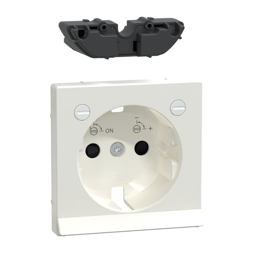 Merten - Abdeckung/Bedienelement für Installationsschalterprogramme Zentralplatte pws/gl MEG2334-0319 f.Steckdose LED