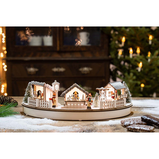 Hellum - Festbeleuchtung LED-Holz Stadt Szenerie 524604 Halbkreis