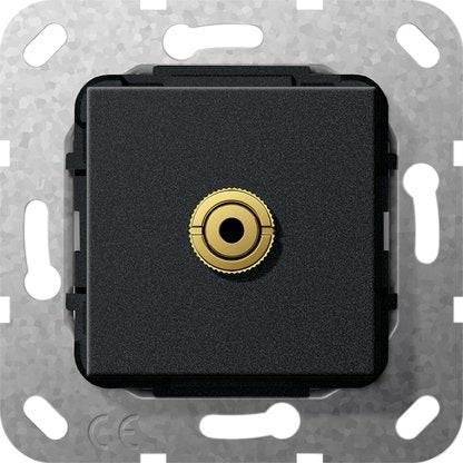 Gira - Einsatz/Abdeckung für Kommunikationstechnik Miniklinke 3,5mm sw matt 564910 Kabelpeitsche