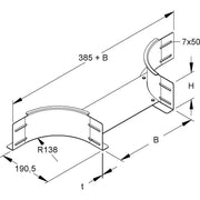 Niedax - Anbau-Abzweigstück für Kabelrinne Anbau T-Stück für KR RTAS 100.300 S 100x300mm, t=2mm