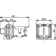 Telegärtner - Modularer Steckverbinder Einbauflansch IP67 100022954 m.AMJ-Kupplung Cat.6