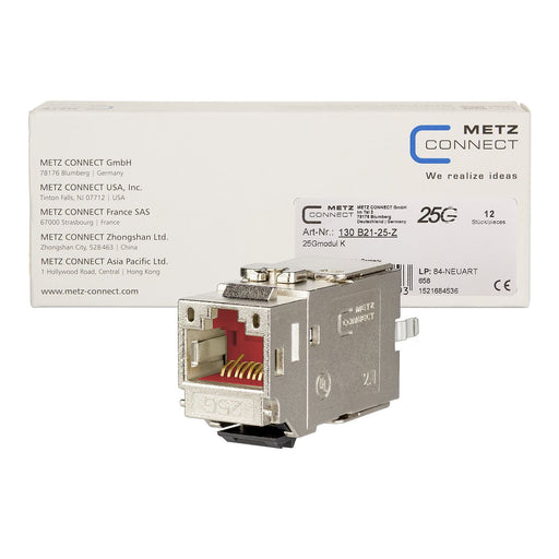 Metz Connect - Modularer Steckverbinder 25Gmodul K 130B21-25-Z − 12 Stück