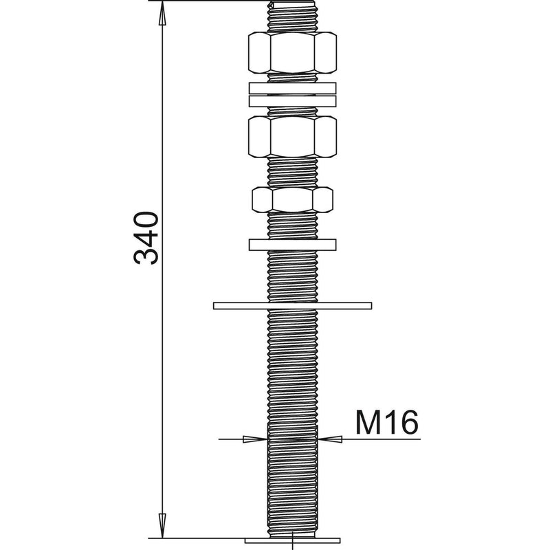OBO Bettermann - Gewindestange isFang 3B-G2 f.2 Betonstein − 3 Stück