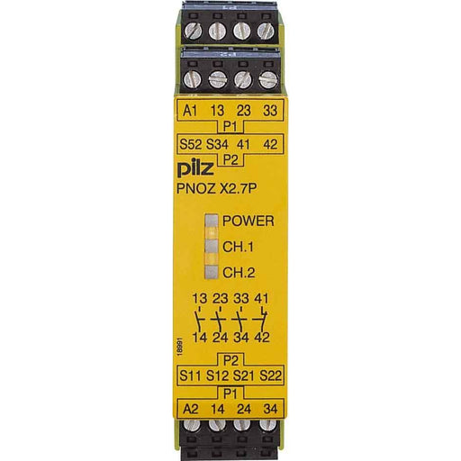 Pilz - Gerät zur Überwachung von sicherheitsgerichteten Stromkreisen Not-Aus-Schaltgerät PNOZ X2.7P #777306 24-240AC/DC3n/o 1n/c