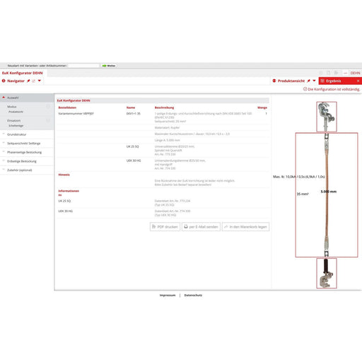 DEHN - Erdungs- und Kurzschließvorrichtung Erdungs u. Kurzschließseil EKV1+1120V3CM9FR