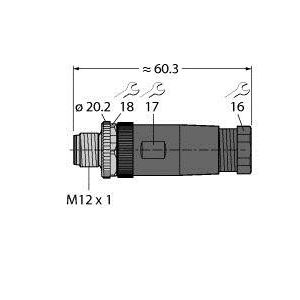 Turck - Rundsteckverbinder, feldkonfektionierbar (Industriesteckverbinder) Stecker BS81121-0/PG9