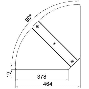 OBO Bettermann - Deckel Bogen für Kabeltragsystem Deckel für Bogen RBD W 400 DD winkelverst. B100mm