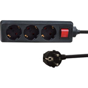 E+P Elektrik - Mehrfachsteckdose Tischsteckdose E 46 3-fach,Schalter,sw