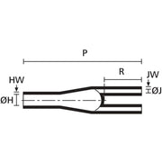 HellermannTyton - Aufteilkappe Endverschluss 223-2-B8W-POX-BK zweiadrig
