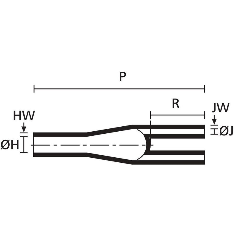 HellermannTyton - Aufteilkappe Endverschluss 223-2-B8W-POX-BK zweiadrig