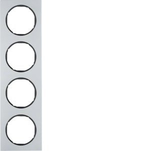 Berker - Abdeckrahmen Rahmen Alu/sw 10142284 4fach
