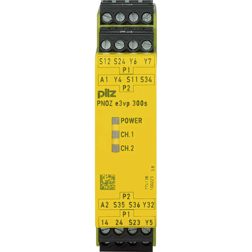 Pilz - Gerät zur Überwachung von sicherheitsgerichteten Stromkreisen Sich.sensor.Auswertegerät PNOZ e3vp #774138 300/24VDC 1so 1so t