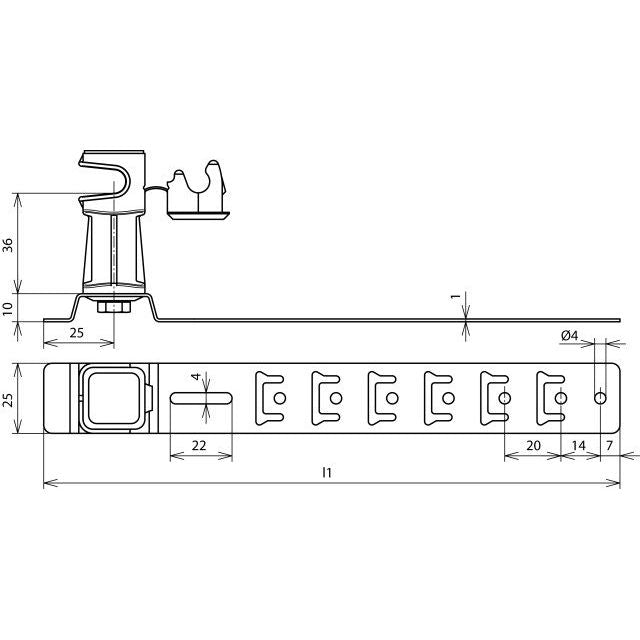 DEHN - Dachleitungshalter für Blitzschutz Dachleitungshalter DLHUS8H36L205BRGALCU UNIsnap Cu/K-braun