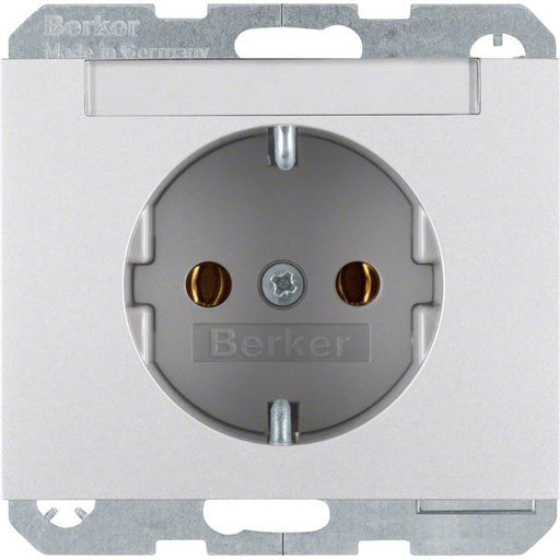Berker - Steckdose SCHUKO-Steckdose alu 47397003 m. Beschriftungsfeld