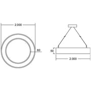 Brumberg Leuchten - Pendelleuchte LED-Pendel-Ringleuchte 13826183 D2000mm, H50mm