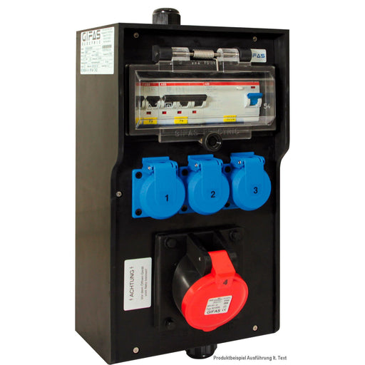 Gifas Electric - CEE-Steckdosen-Kombination (IEC 60309) Vollgummi-Wandverteiler 73102CPO5