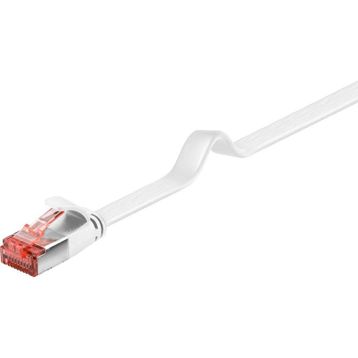 Goobay - Patchkabel Kupfer Flachkabel U/FTP Cat6 94913 weiß 0,25m