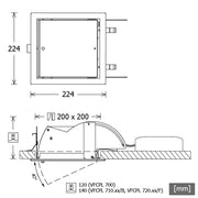 LTS Licht&Leuchten - Downlight/Strahler/Flutlicht LED-Einbaustrahler VFCPL 710.20/B si 43W Backware
