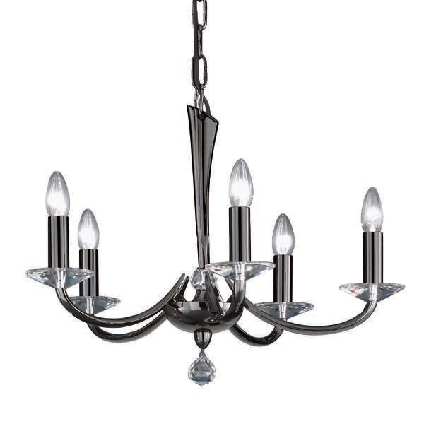 Brumberg Leuchten - Pendelleuchte Krone Bahia 00859025 5Lp., schwarzchrom